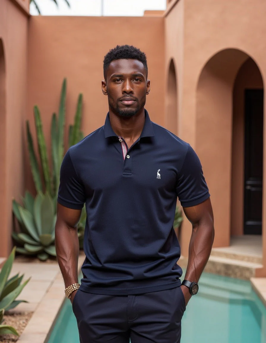 Boris | Polo pour Homme | Coupe Slim, Col À Rayures Contrastées & Moderne - Image 2