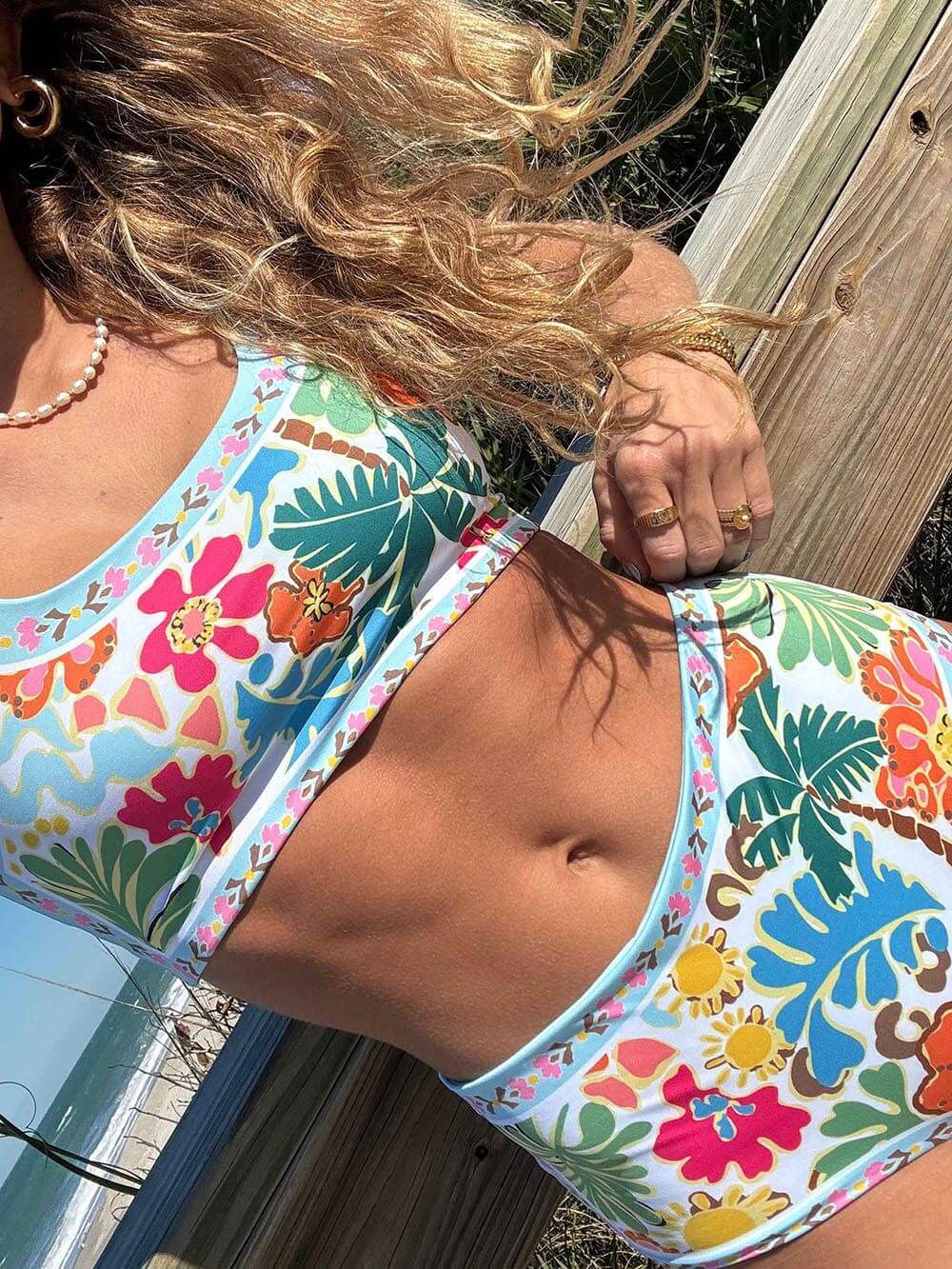 Cassandre | Bikini floral stretch pour femme | Moderne - Image 3