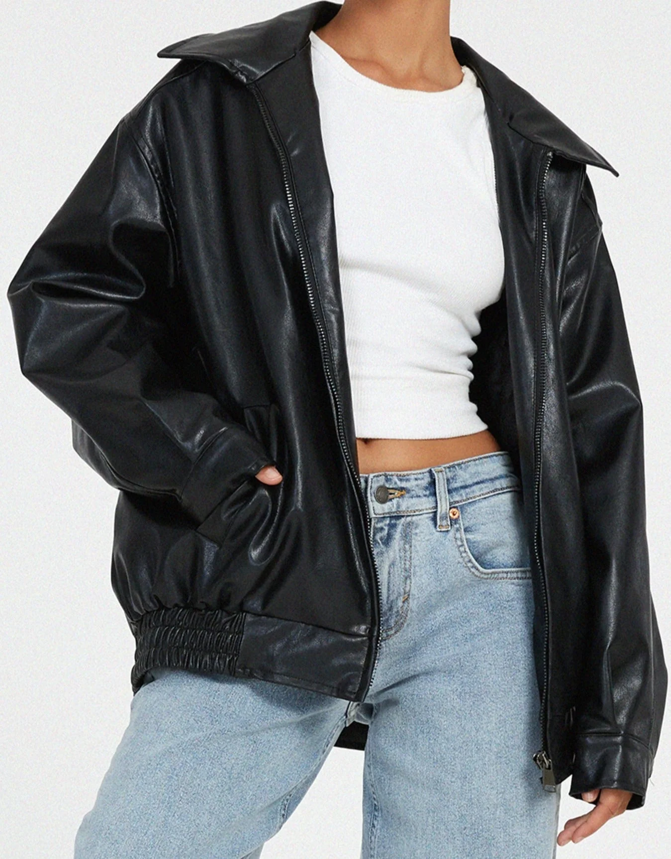 Cécile | Veste oversize en PU pour femme | Hiver - Image 7