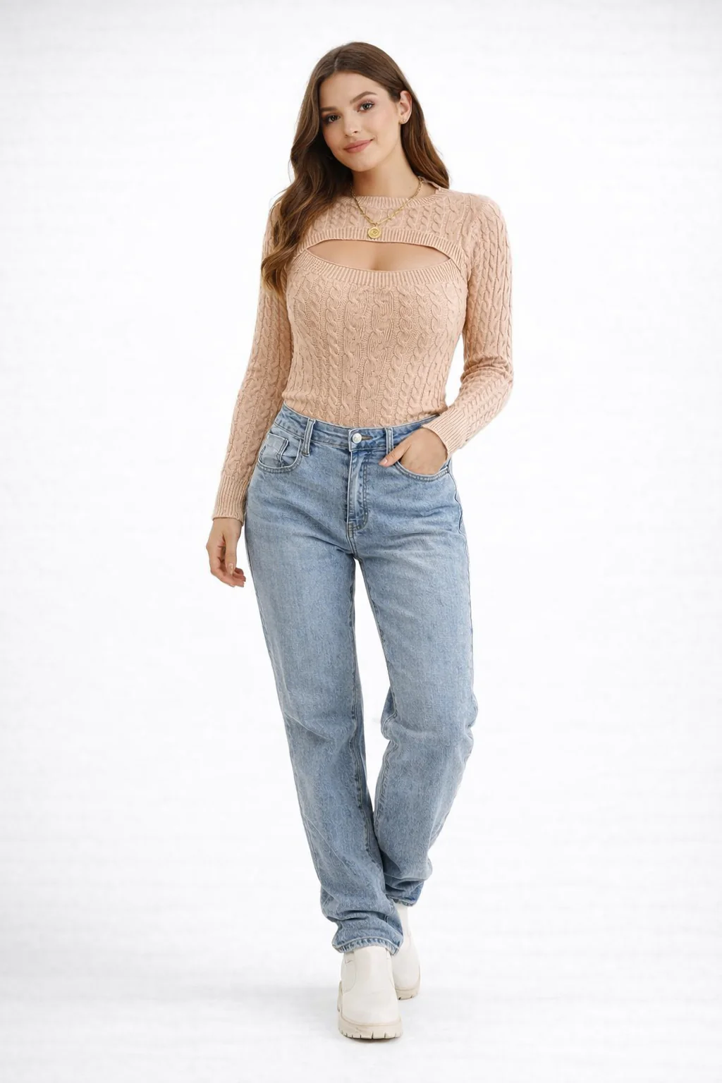 Doriane | Haut tricoté à manches longues pour femme | Tendance - Image 3