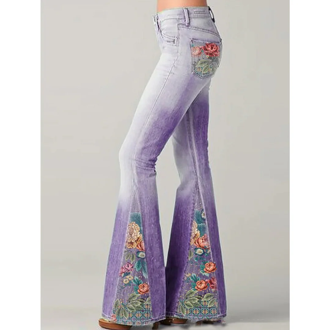 Egle | Jean Flare Imprimé Fleuri - Image 3