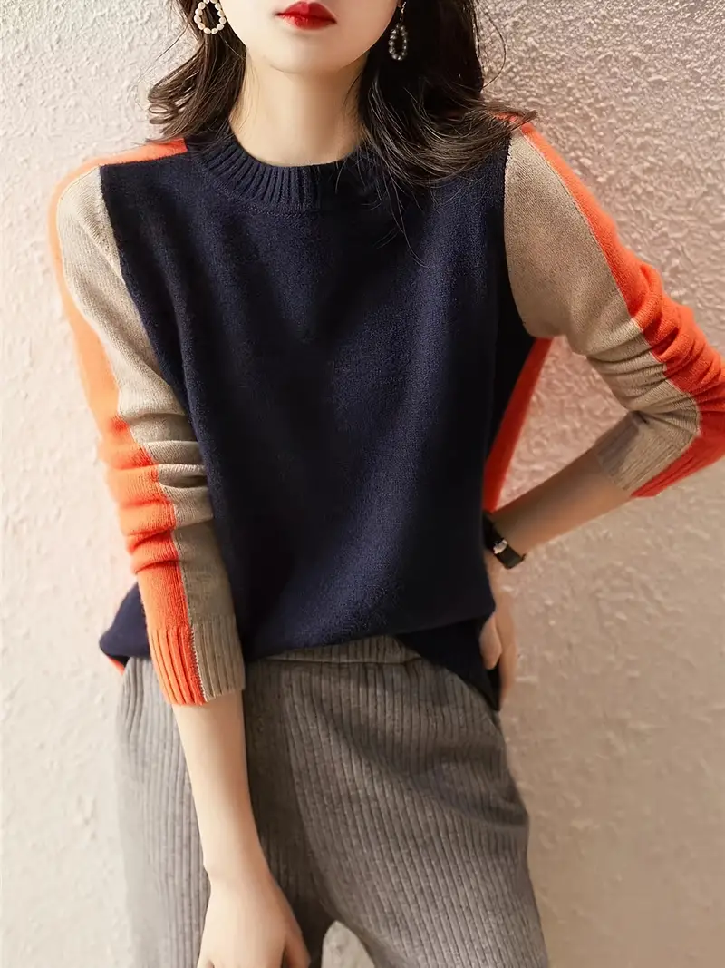 Émiliane | Tricot À Motif Colorblock - Image 3