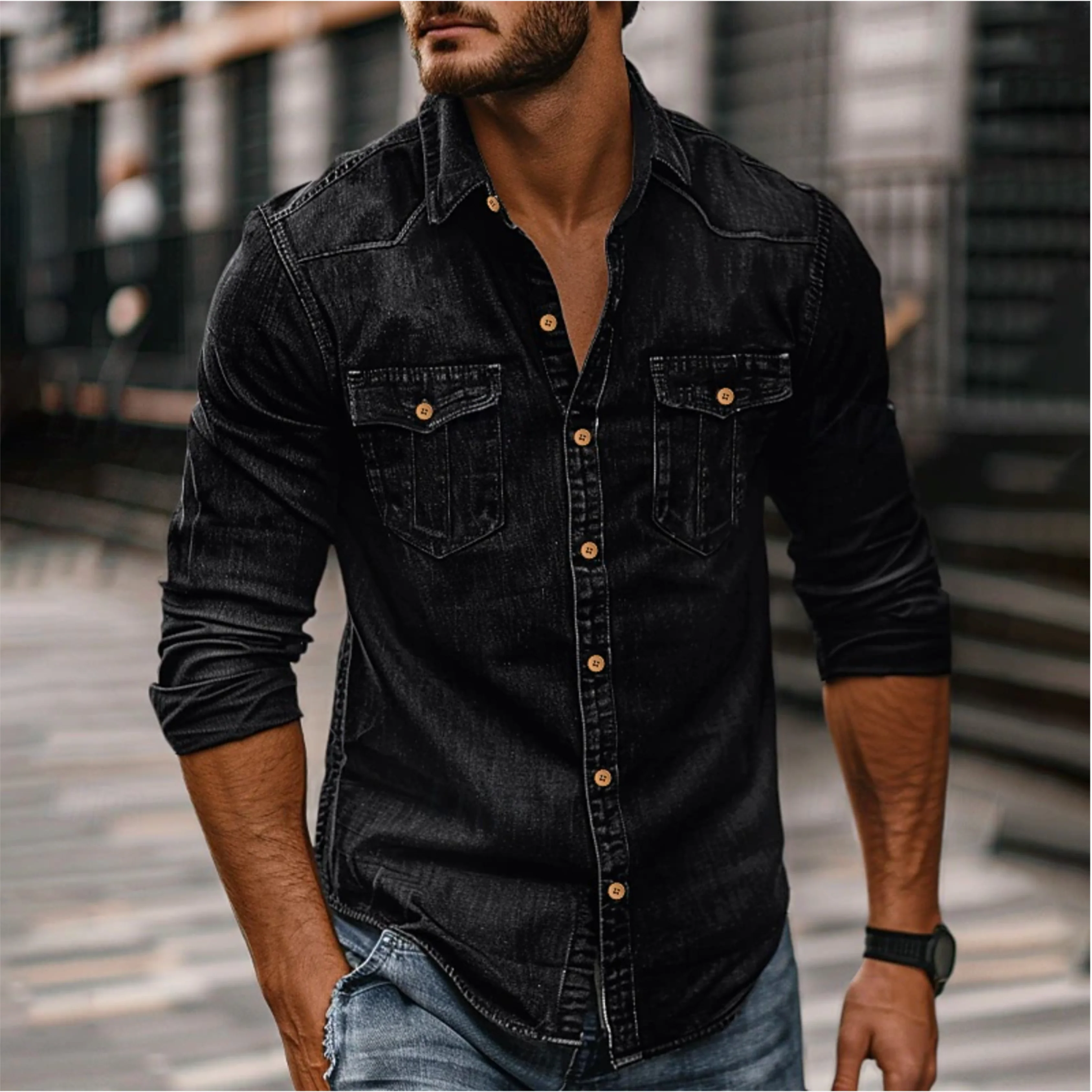 Étienne | Chemise manches longues pour hommes | Moderne - Image 4