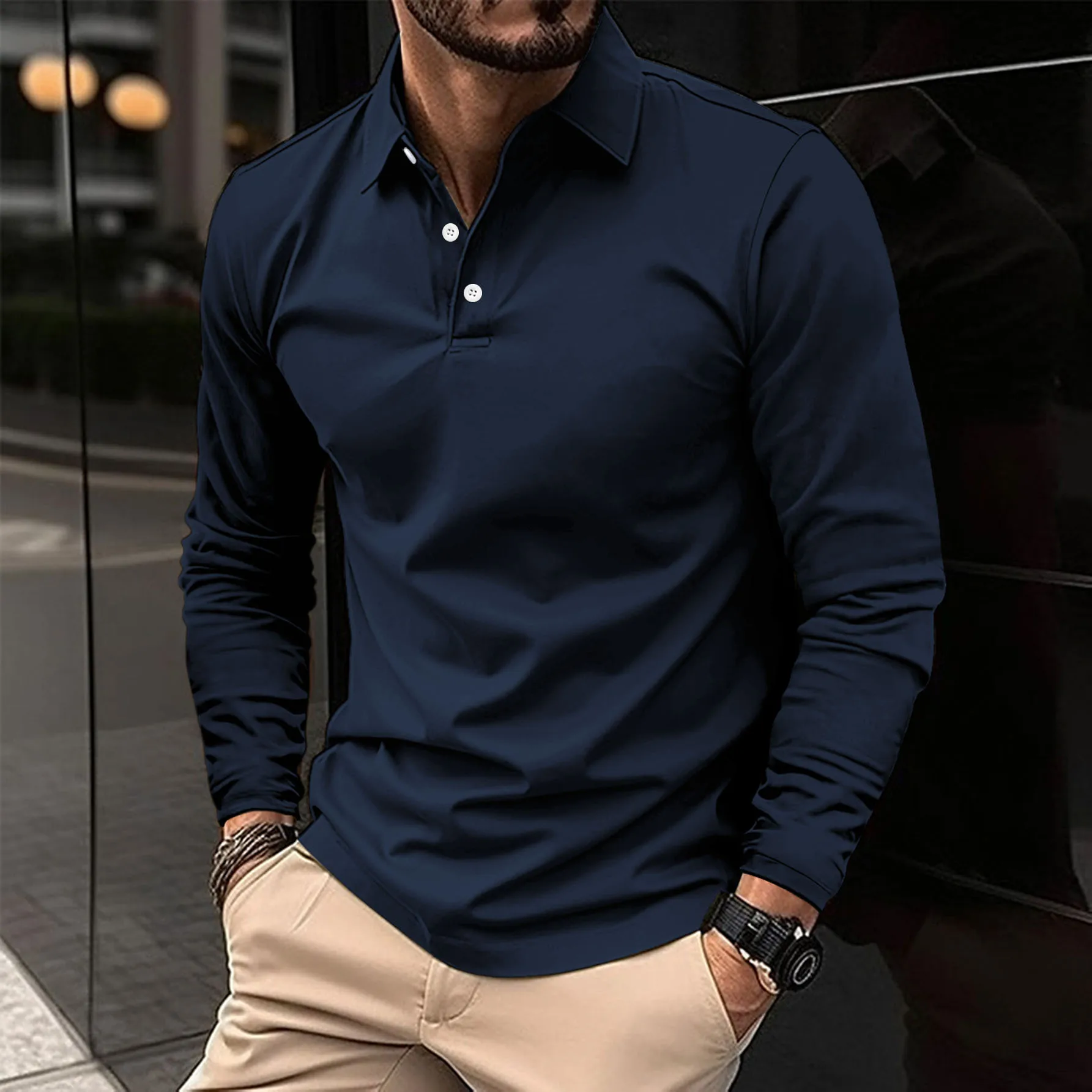 Eugène | Polo pour Homme | Manches Longues, Coupe Structurée & Tendance - Image 4