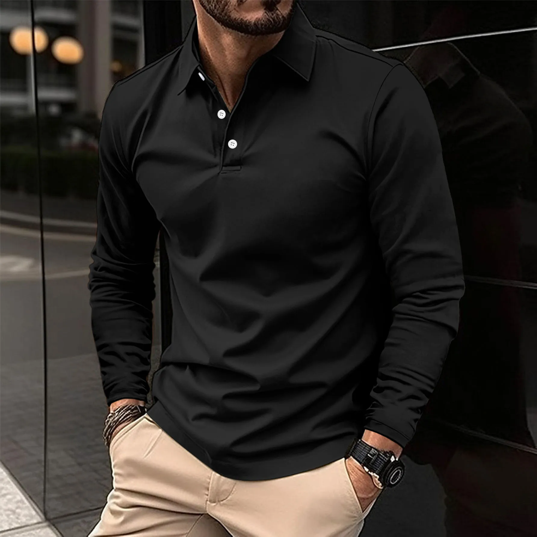Eugène | Polo pour Homme | Manches Longues, Coupe Structurée & Tendance - Image 6