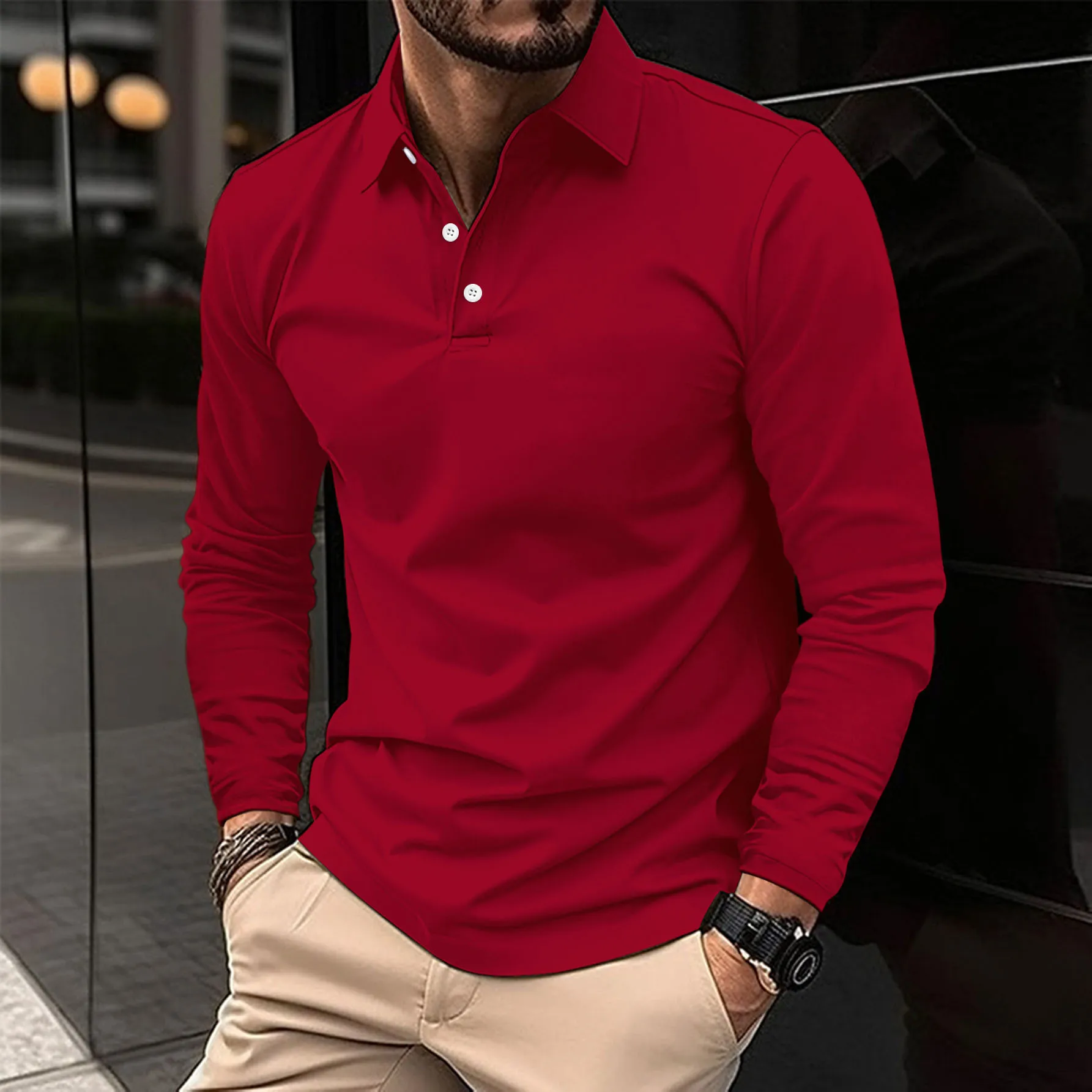 Eugène | Polo pour Homme | Manches Longues, Coupe Structurée & Tendance - Image 7