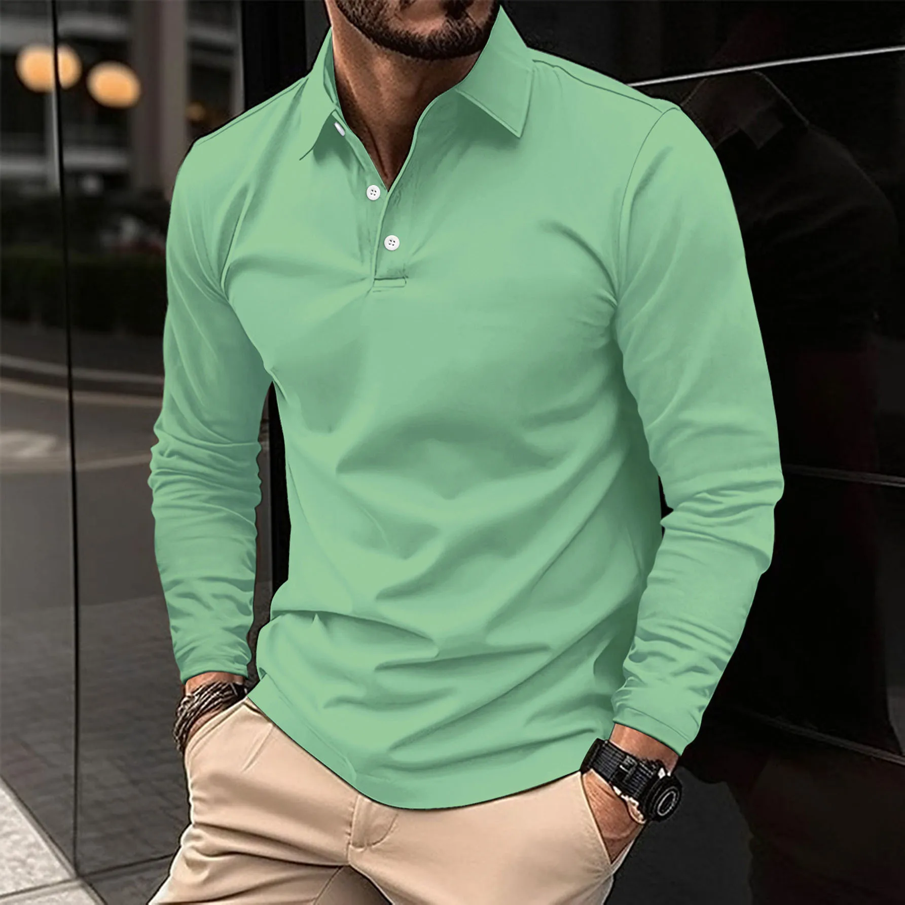 Eugène | Polo pour Homme | Manches Longues, Coupe Structurée & Tendance - Image 9