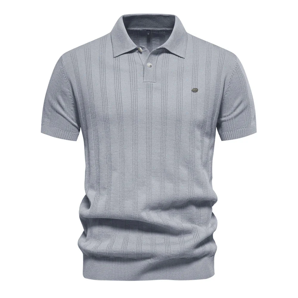 Florentin | Polo pour Homme | Rayé en Maille, Col Boutonné & Moderne - Image 2