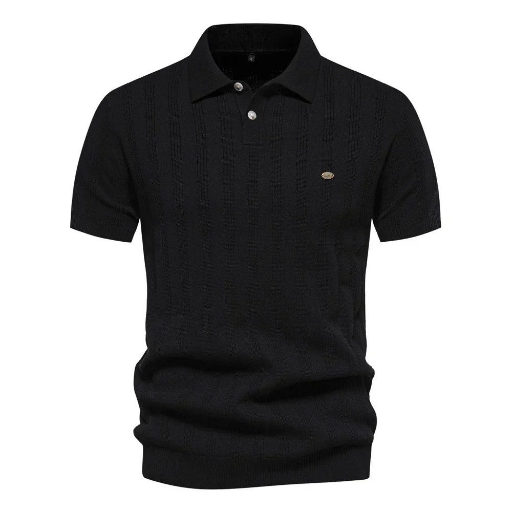 Florentin | Polo pour Homme | Rayé en Maille, Col Boutonné & Moderne - Image 3