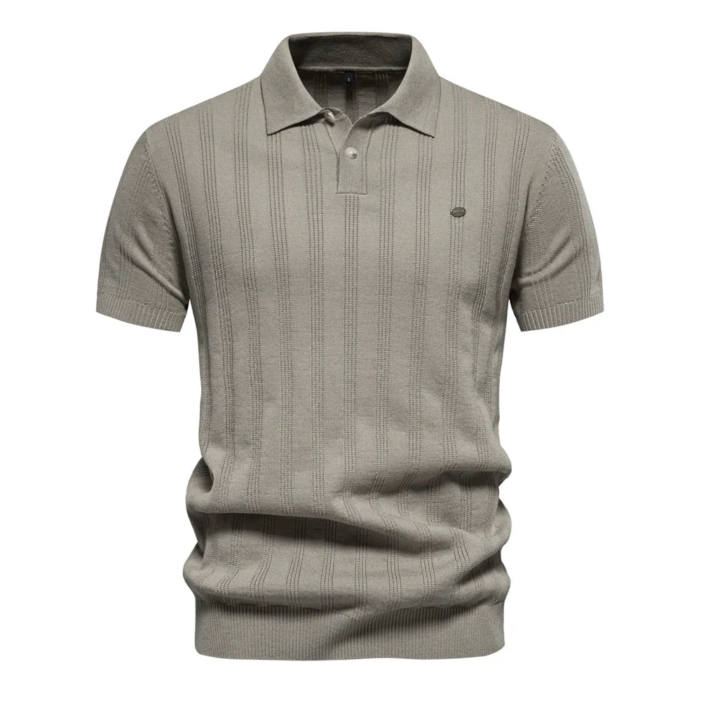Florentin | Polo pour Homme | Rayé en Maille, Col Boutonné & Moderne - Image 4
