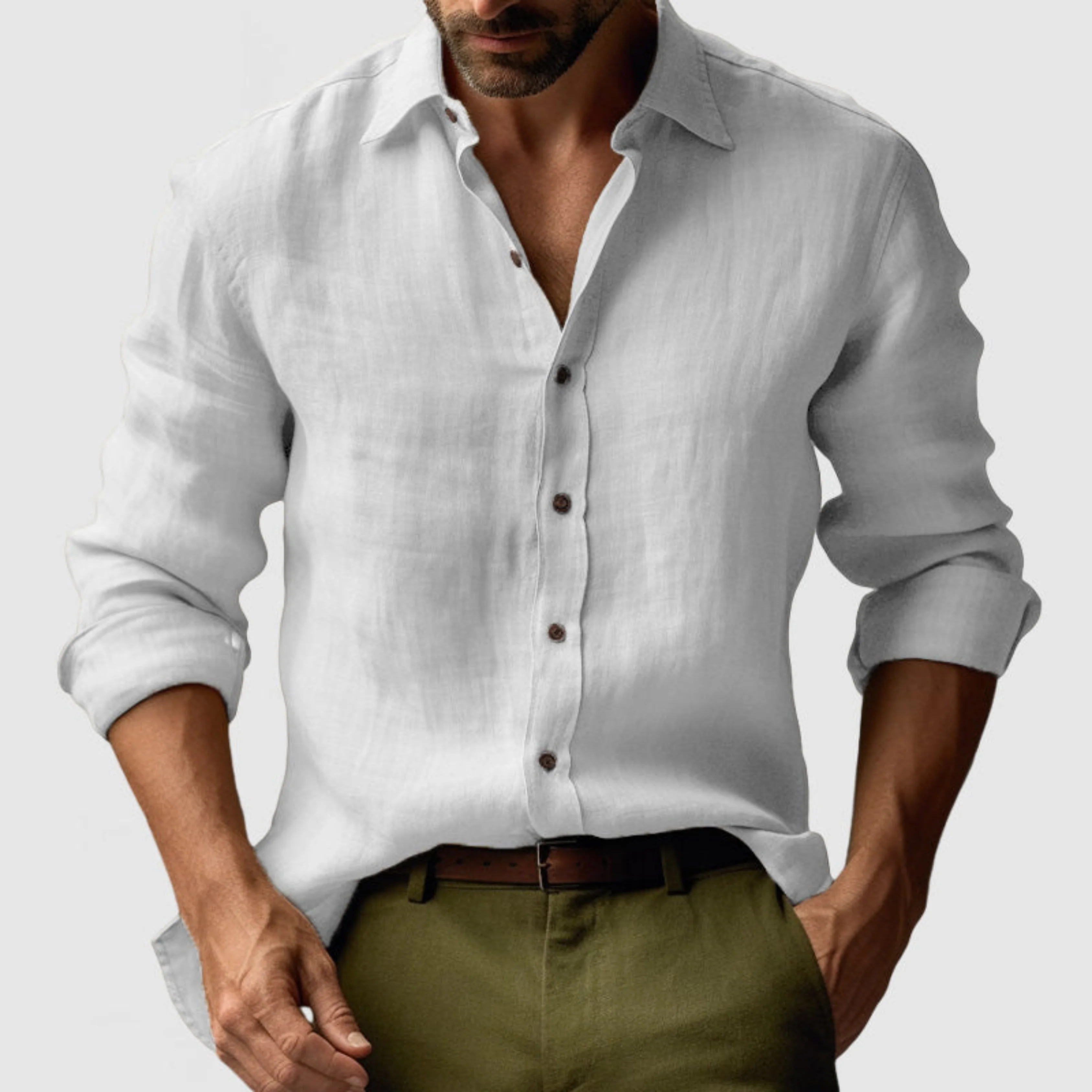 Hubert | Chemise vintage hommes | Manches longues - Image 3