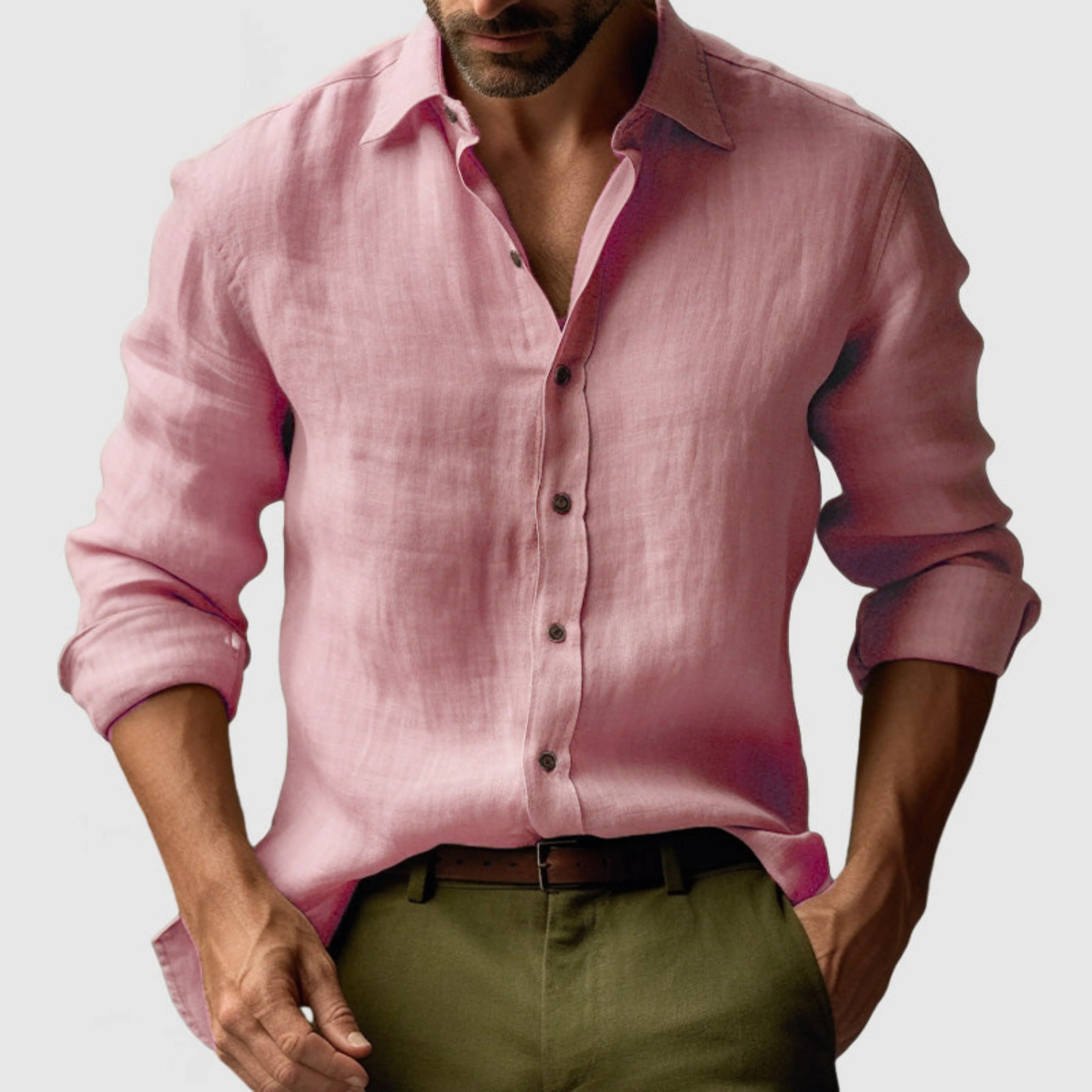 Hubert | Chemise vintage hommes | Manches longues - Image 4