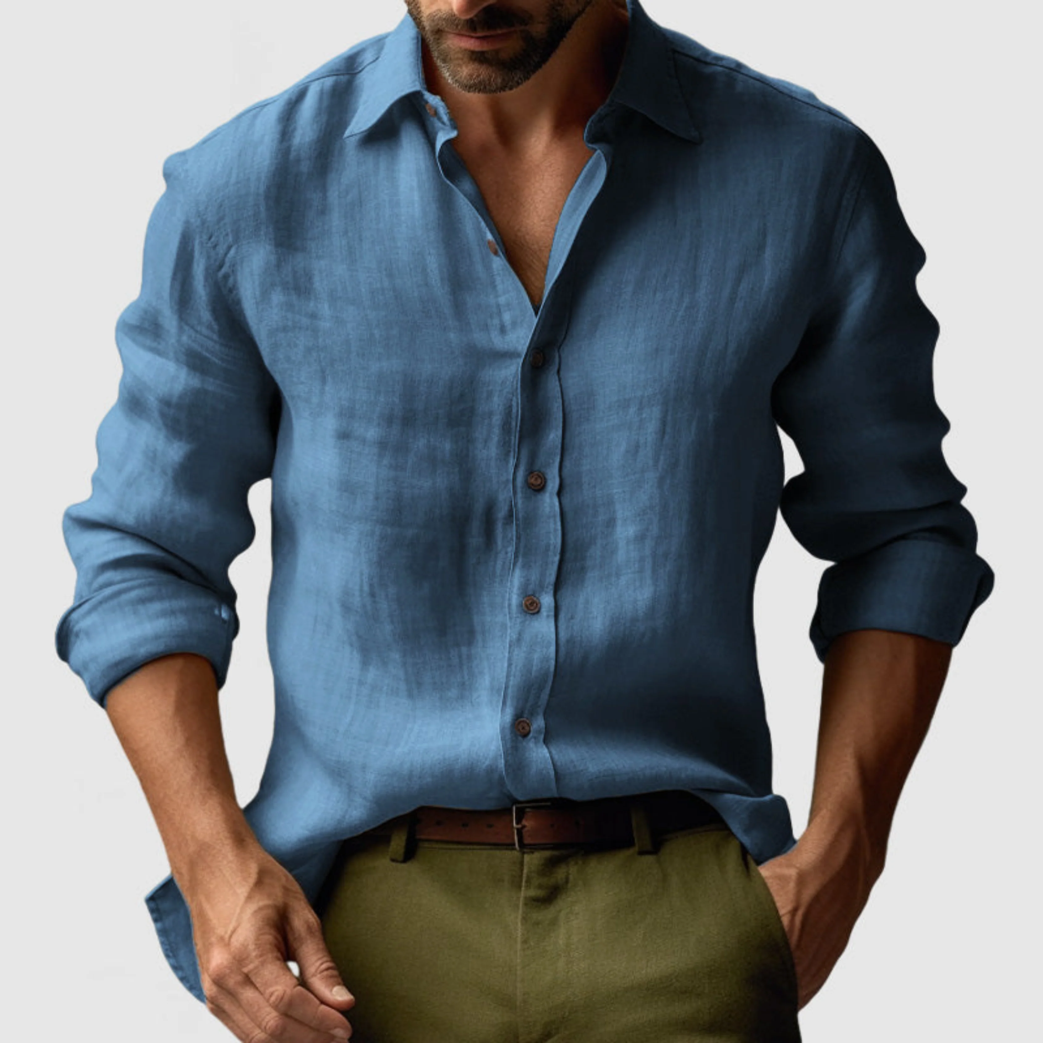 Hubert | Chemise vintage hommes | Manches longues - Image 5