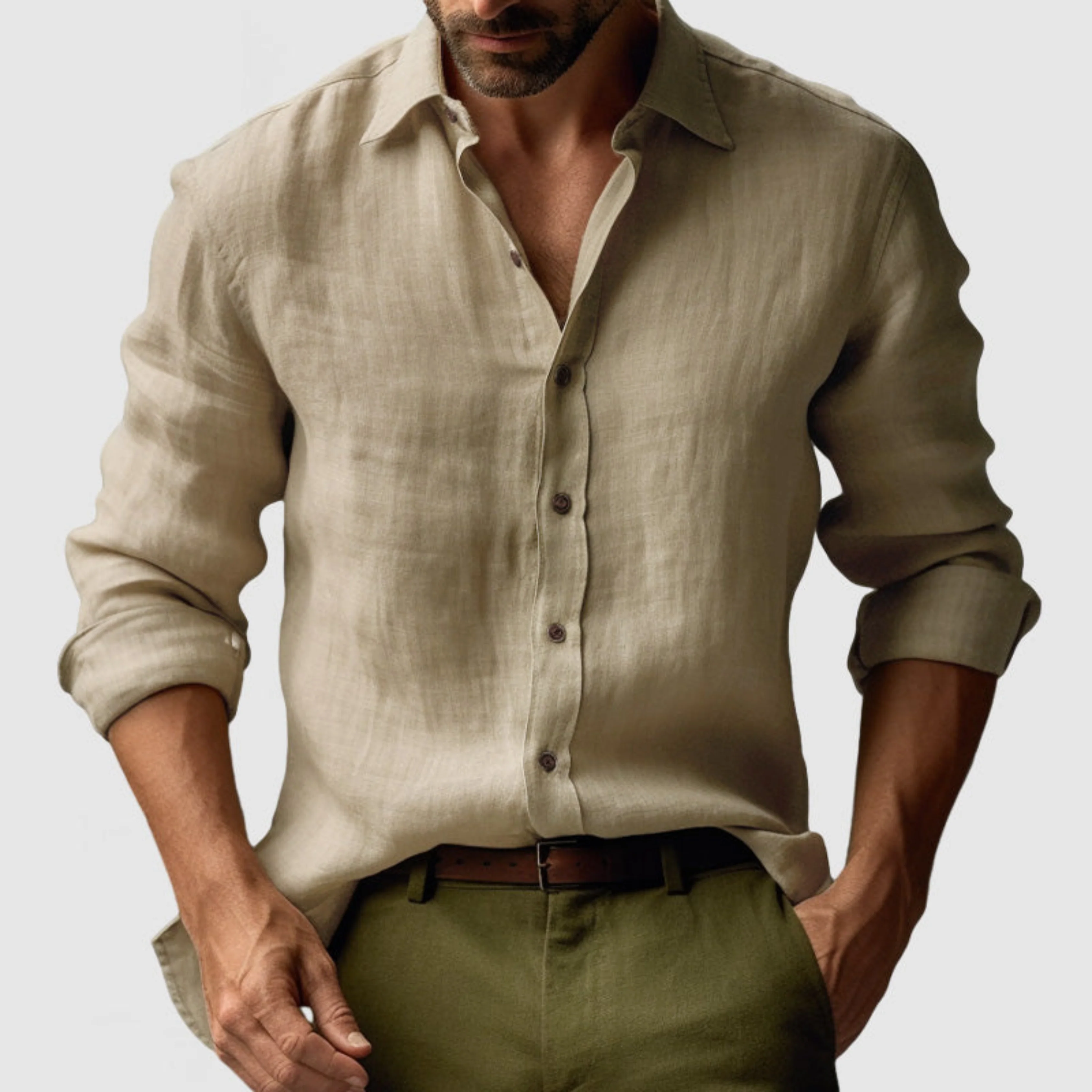 Hubert | Chemise vintage hommes | Manches longues - Image 6