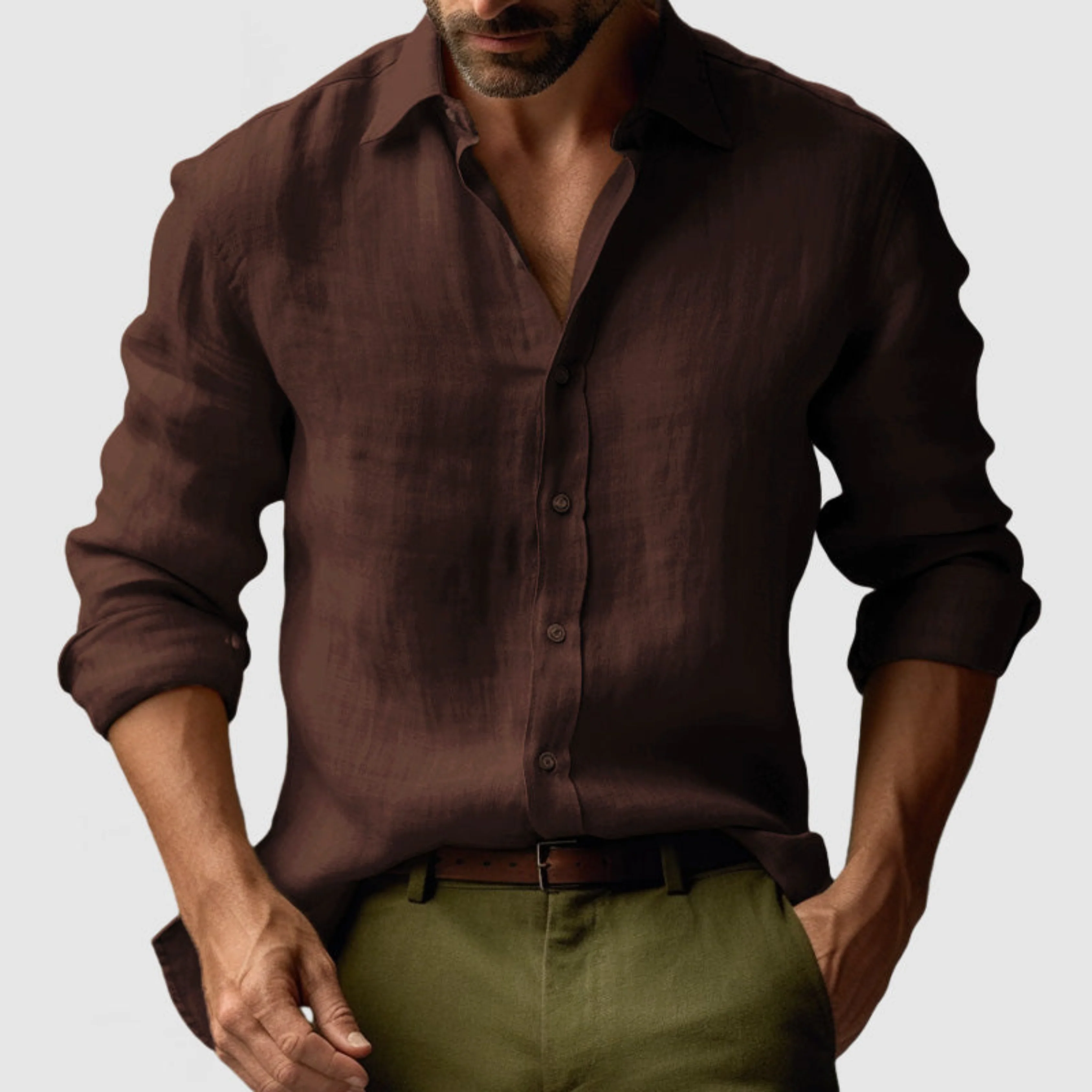 Hubert | Chemise vintage hommes | Manches longues - Image 7