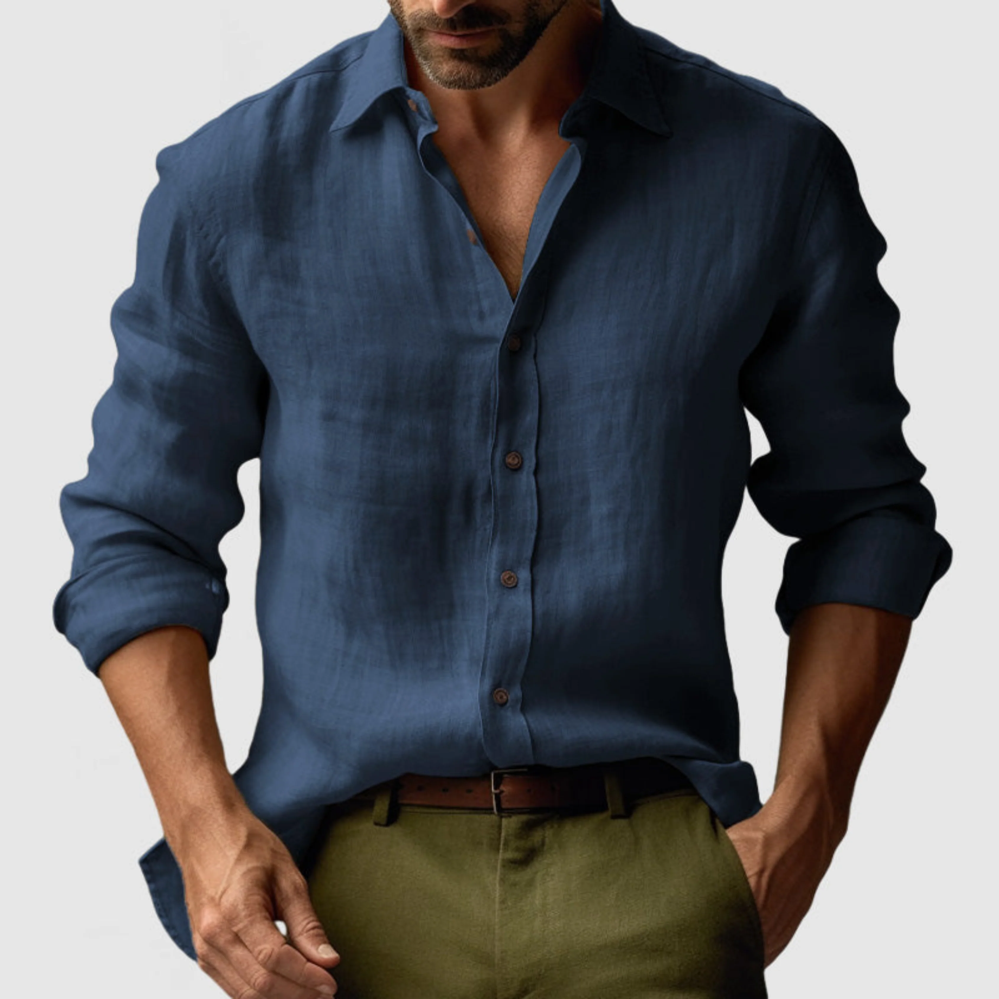 Hubert | Chemise vintage hommes | Manches longues - Image 8