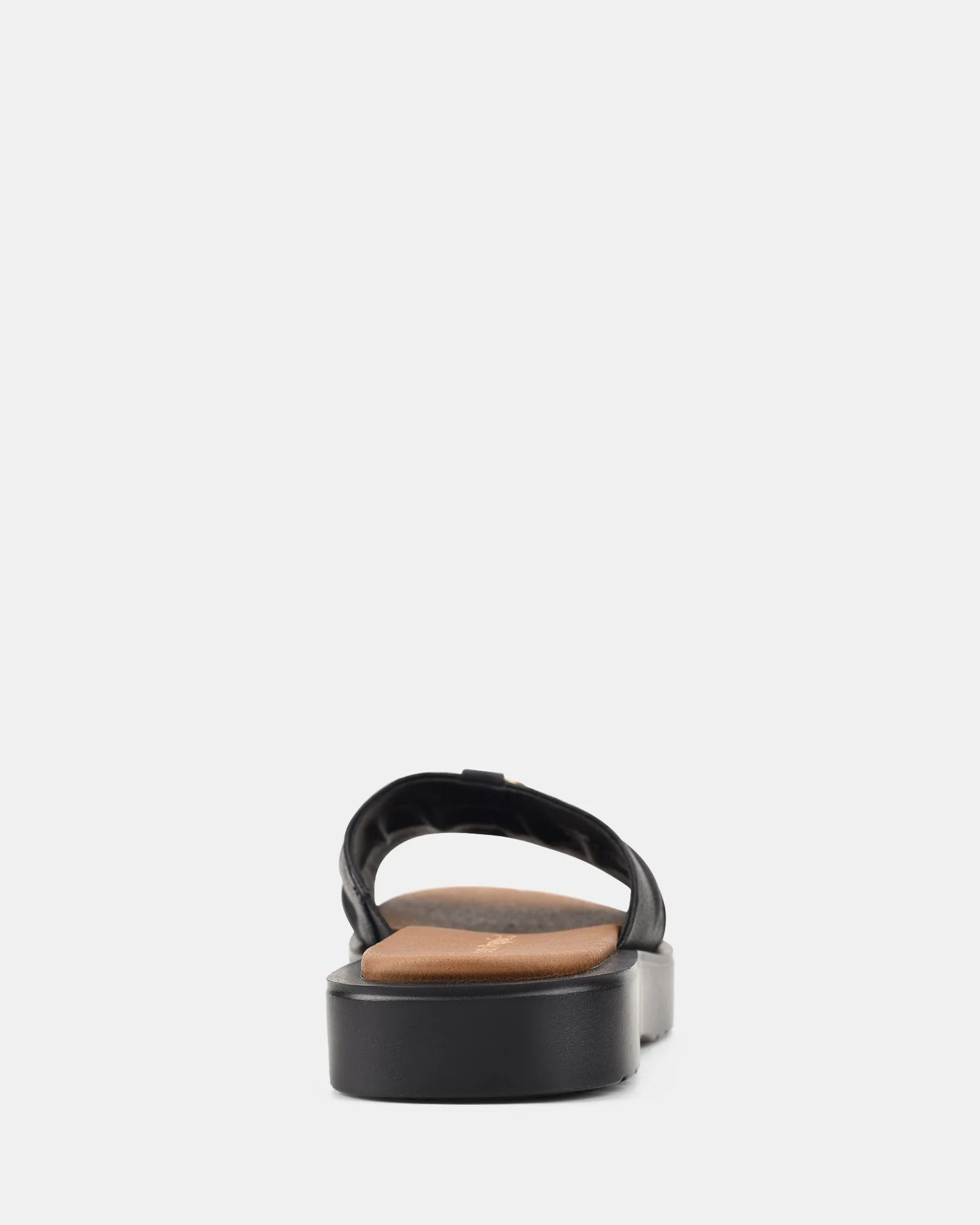 Ivoiry | Sandales noires à semelle ondulée et boucle dorée pour femmes | Moderne - Image 5
