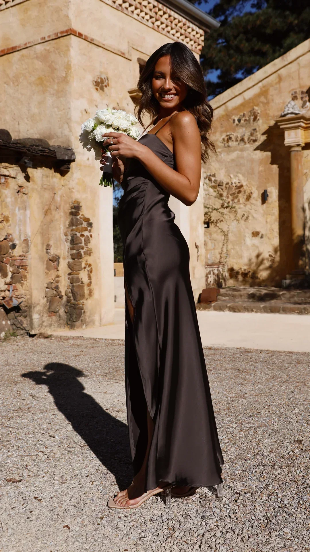 Leona | Robe Maxi Femme à Bretelles Spaghetti et Fente Latérale | Moderne - Image 6