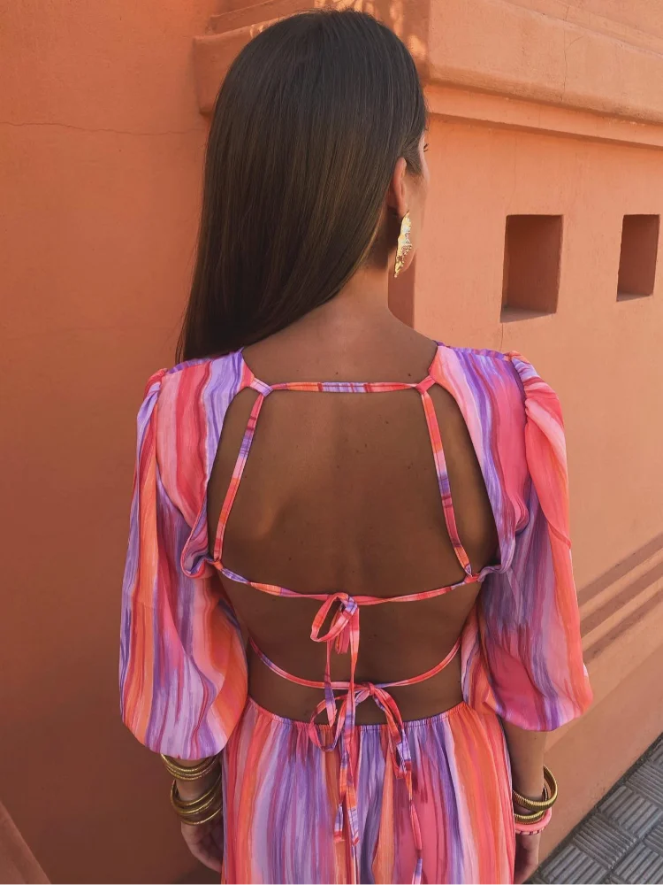 Lirisse | Robe maxi à découpe tie-dye colorée pour femme | Moderne - Image 3