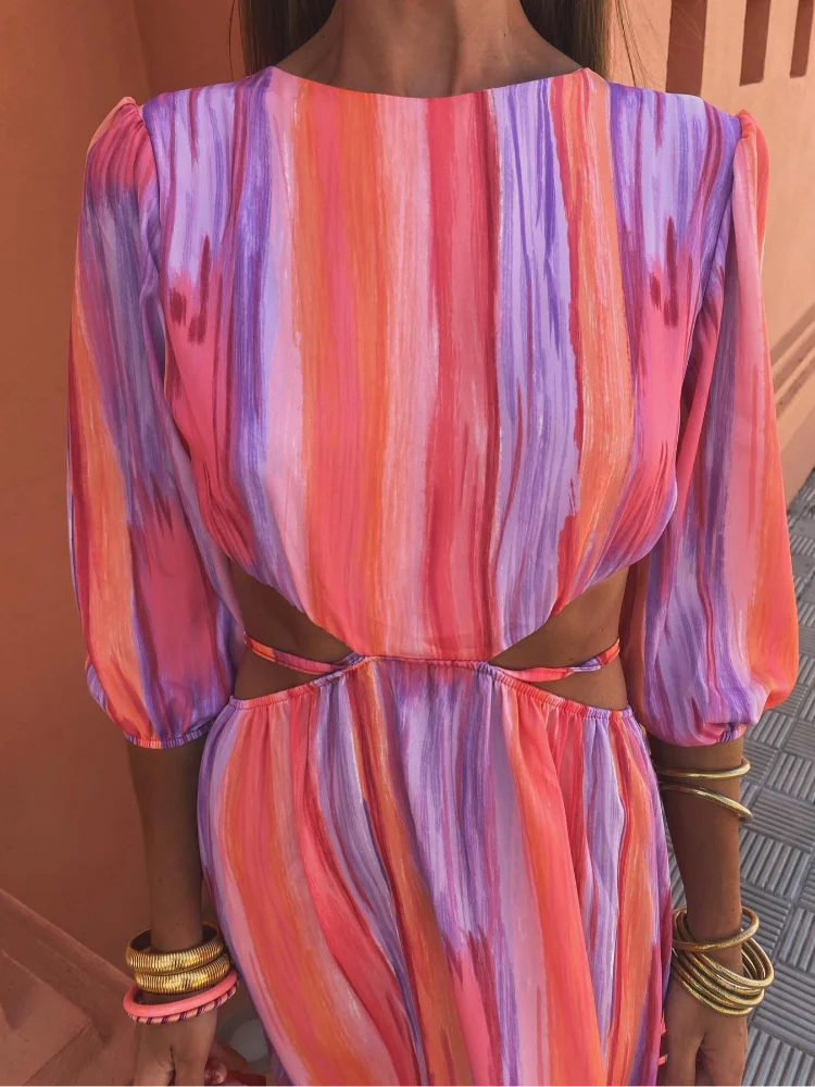 Lirisse | Robe maxi à découpe tie-dye colorée pour femme | Moderne - Image 4