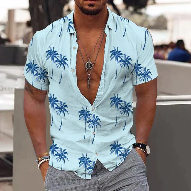 Palmo | Chemise pour Homme | Imprimé Palmier, D'Été & Décontractée - Image 5