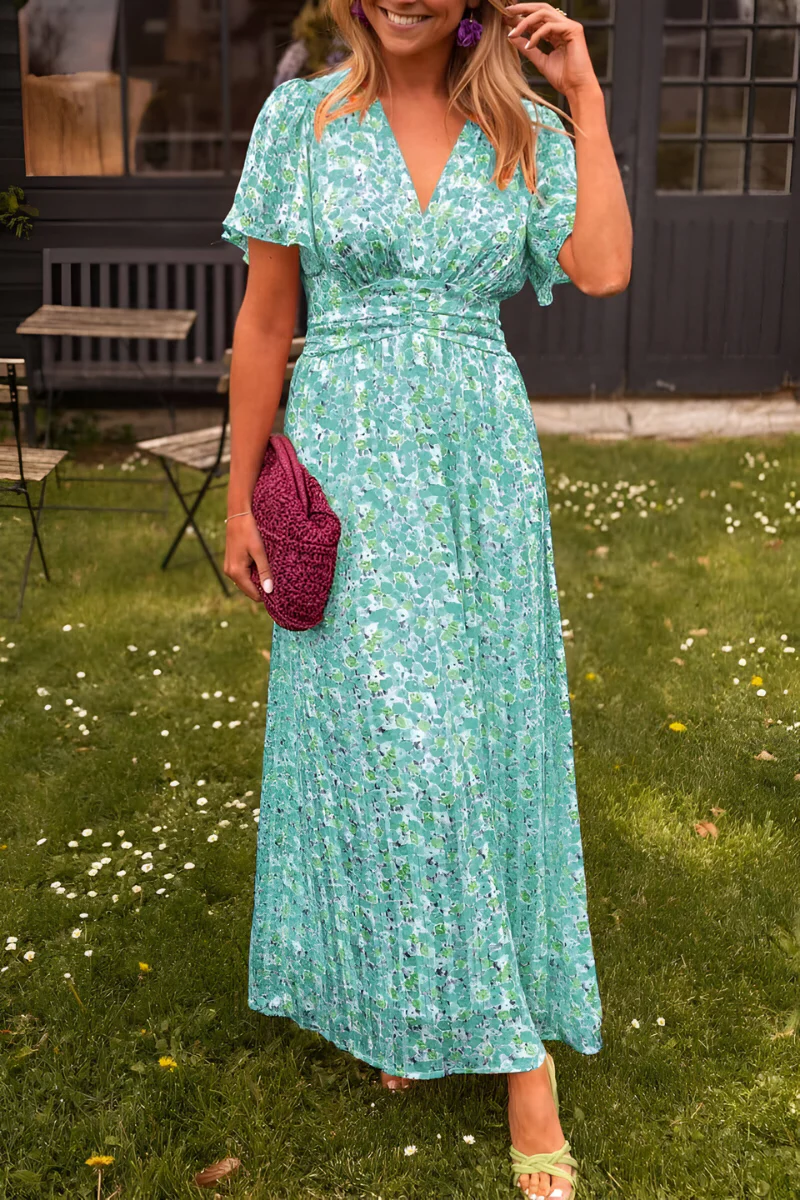 Rodelia | Robe longue à col en V pour femme | Tendance - Image 6