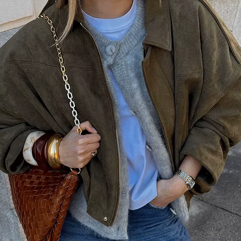 Tara | Veste oversize en daim pour femme | Moderne - Image 3