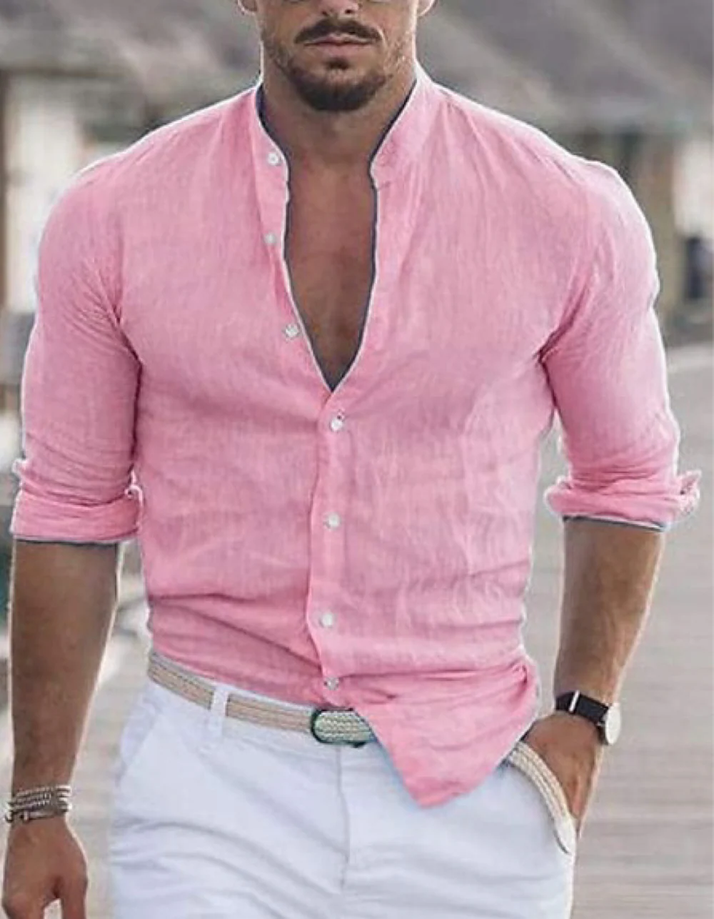Thayer | Chemise pour Homme | Col Montant, Estivale & Tendance - Image 3