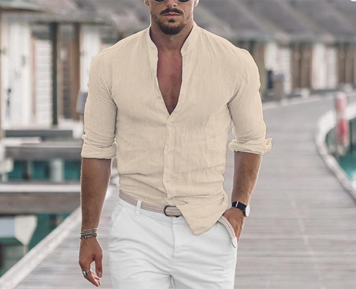 Thayer | Chemise pour Homme | Col Montant, Estivale & Tendance - Image 4